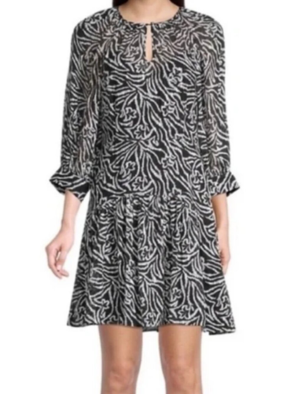 Rebecca Taylor Zebra Lily Long Sleeve Dress
